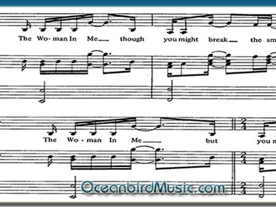 "The Woman In Me" sheet music (contact me if you need a copy)