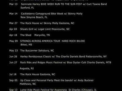 - Weekly updated Tour schedule