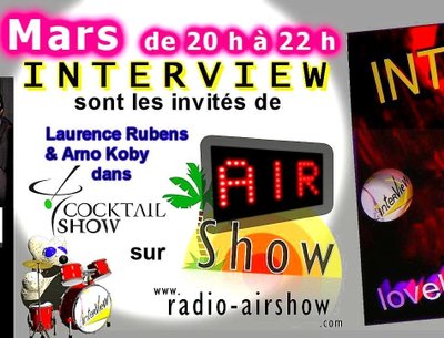 â™ªâ™« JEUDi 12 MARS de 2OhOO Ã  22hOO INTERVIEW sont les invitÃ©s de  COCKTAIL SHOW on RADIO AIR SH