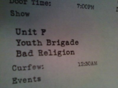 Opening for Bad Religion and Youth Brigade 2013