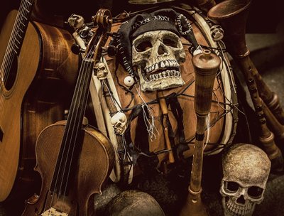 Medieval Instruments with Black Magic Fools