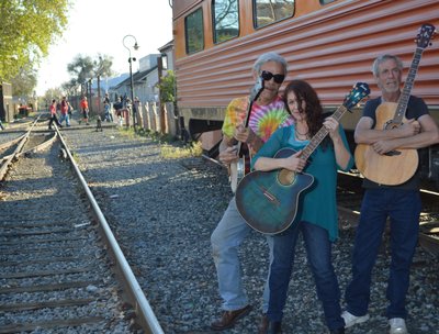 Tom Cindy & George in Old Sac filming the 1st Sugarplum video 2015