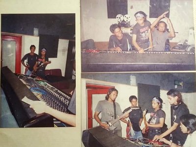 AT STUDIO RECORDING (DURING RECORD FOR EYES OF MADNESS - ALBUM)