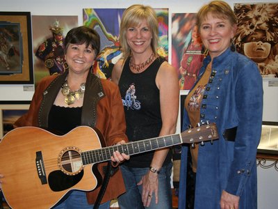 (L to R) Joan Enguita, Linda Geleris & Trish Lester at OutWest in Old Town Newhall, CA