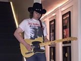 Carson in the studio working on album.
