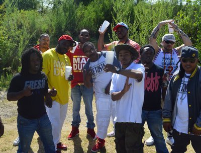 KNO Mob, GhettoStars, Pr Da Star, Phillie 1/4 Louie, Act-up,at my nigg Mac Dunas videoshoot Mtv