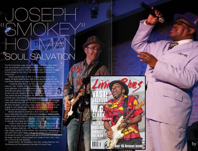 6 page feature on Smokey in Living Blues Magazine - Issue #235