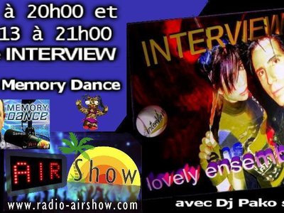 .INTERVIEW et son AlBum dans MEMORY DANCE  http://www.radio-airshow.com  â™«â™ªâ™«â™«â™ªâ™« 