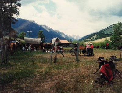 A snap of our campsite~E Rose Bud Montana~played evenings around the campfire~a week on a horse~ouch