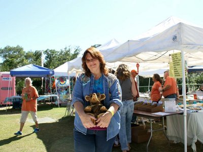 Tommy Bear (my mascot) at the Gamble Rogers Folk Festival