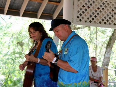 With Jeff Parker @ Ann Thomas River Gazebo @ 2015 FL Folk Festival. Photo by John Alison