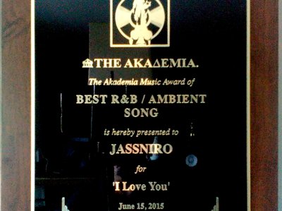 MUSIC AWARDS PLAQUE