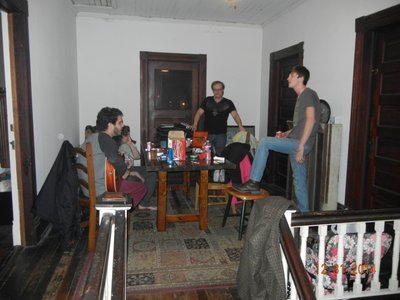 Hanging out after a show.