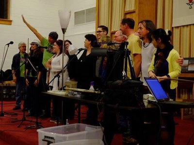 Curtain call at the Last Gasp concert, January 10, 2014