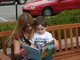 My great grandson and i being interviewed about my book,The Adventures Of Trueword The Bear