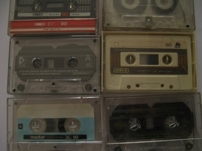 A photo of a compact cassettes that I used as a background