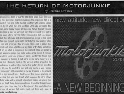 Friction May 2013 article "the return of Motorjunkie"