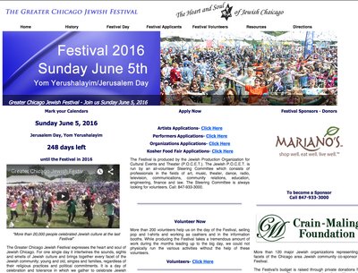"Save-the-Date" for Greater Chicago Jewish Festival -- Sunday June 5, 2016 --