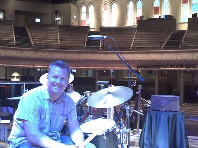 Sound check at the historic Ryman Auditorium, Nashville, TN