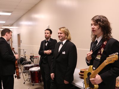 Backstage waiting to perform at The American Music Awards.