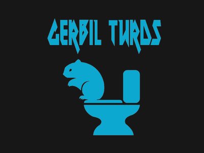 Gerbil Turds t-shirts for sale $12 Black shirts with yellow or blue logos.