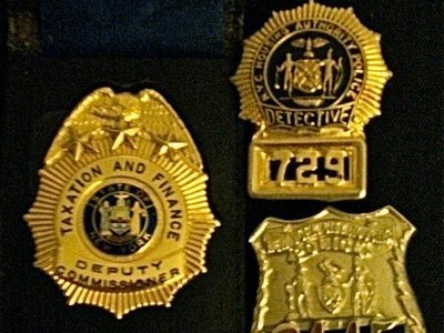 My late dads NYPD badges-R.I.P Daddy.The apple did not fall to far from the tree.Son Frankie E xxxx