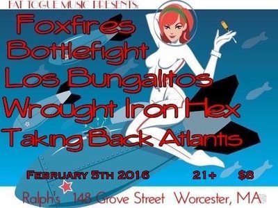Flyer for Feb 5th 2016 show at Ralphs in Worcester, MA