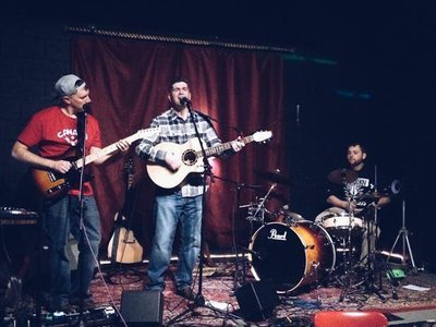 Playing at Sly Grog Lounge with friends