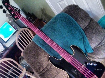 My Aerodye Fender Jazz Bass. Big tone, too much weight 4 on my shoulder. Traded 4 my Ibanez. U dig?