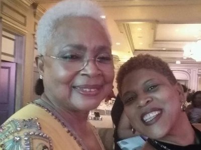 With Mrs. Hank Aaron after performance at her birthday celebration