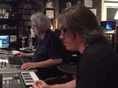 Dave with Michael Wagener listening to killer mixes of the new EP. 