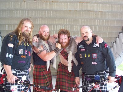 The Campbell Brothers with WWE Wrestlers The Highlanders photo by Sean Matthews