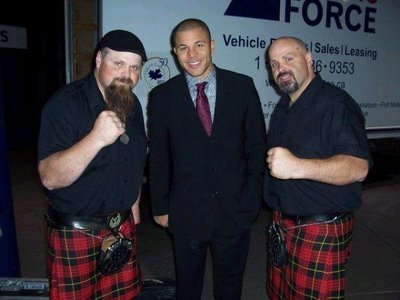 Jarome Iginla & The Campbell Brothers photo by Gord Redel