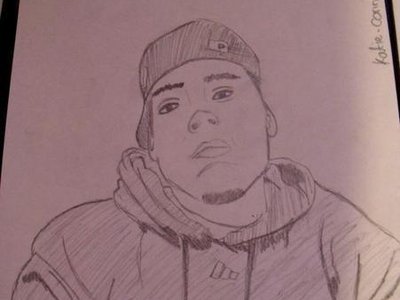 Drawing of Luke Sharp given to him from Katie in England!
