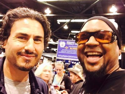 Brad Wilk from RATM and Me jokin around @ Ludwig Booth