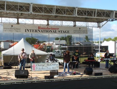 Cheryl and band performing at County Fair