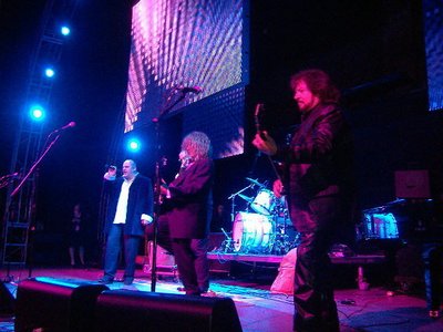 On stage at the Patchogue Theatre with Vince Martel of Vanilla Fudge, Randy Jackson of Zebra and Mar