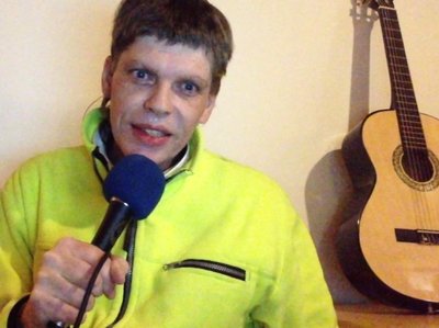 Andras Klamm Sabaot is composing his music, singing and writing his text.