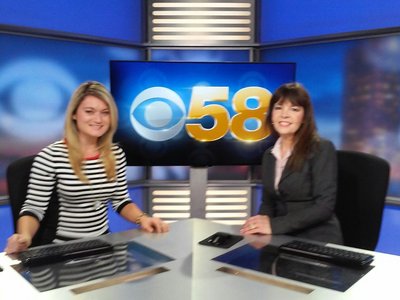 CBS Channel 58 - honored to be a guest speaker & sing, interviewed by Reporter April Dovornay