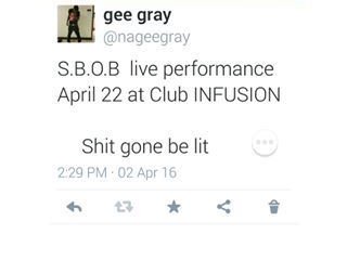 Show gone be lit  info: nageegray@gmail.com