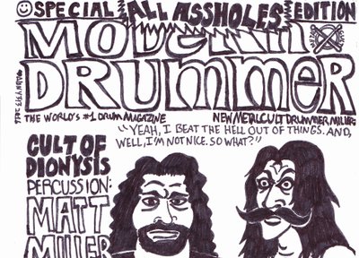 New Cult of Dionysis Lead Drummer Matt Miller dishes in the latest ish of Modern Drumme Magr!