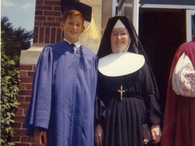 Red's 8th grade graduation with Sister Antoine