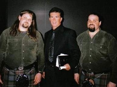 Campbell Brothers/Mudpipers with Allan Thicke Tie Domi Variety Village night photo by Glenn Healy