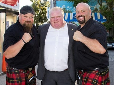 Campbell Brothers/Mudpipers with the Late Great Rob Ford photo b y Anita Bell