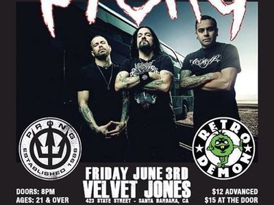 PRONG and RETRODEMON at VELVET JONES next Friday June 3rd https://www.reverbnation.com/c/fr5/artist_