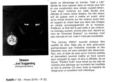 Chronique de KOID'9 sur Just suggesting