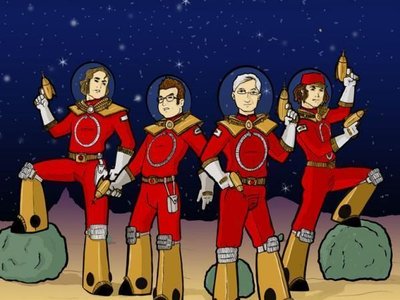 The design of the front cover for Clockwise's 2008 album Faders On Stun.