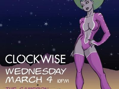 A poster for Clockwise's gig at The Cameron on Wednesday, March 4th 2009.