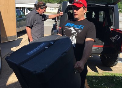 Rick Tribble loading drums