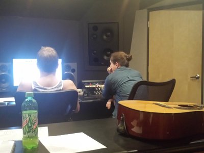Sam and Kenny going over Sam's vocals on Learn Your Lesson